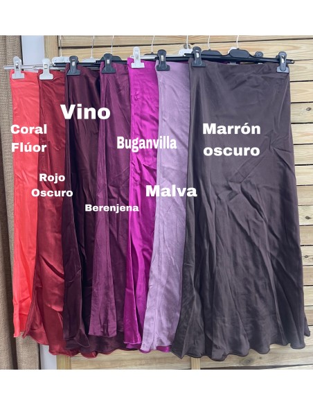 Falda midi de satén