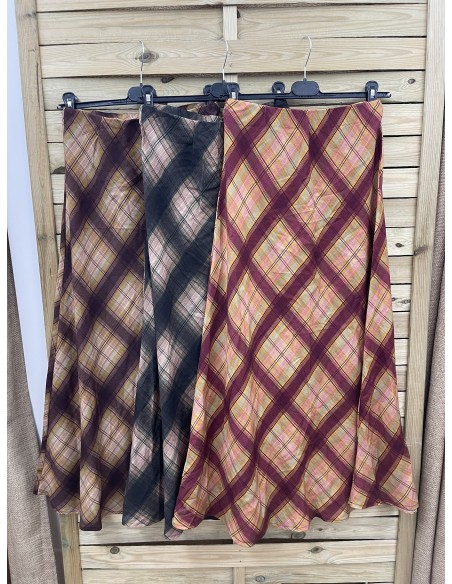 Falda evasé fina de rombos con colores