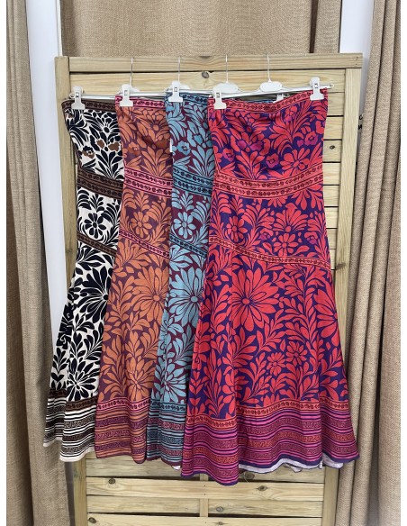 Vestido palabra estampado flores con corte en pecho