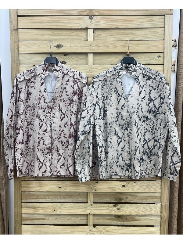 Camisa serpiente volantito en mangas