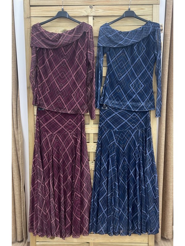 Falda tul corte en cadera rombos