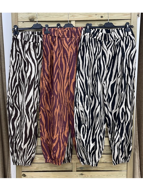 Pantalon bombacho cebra