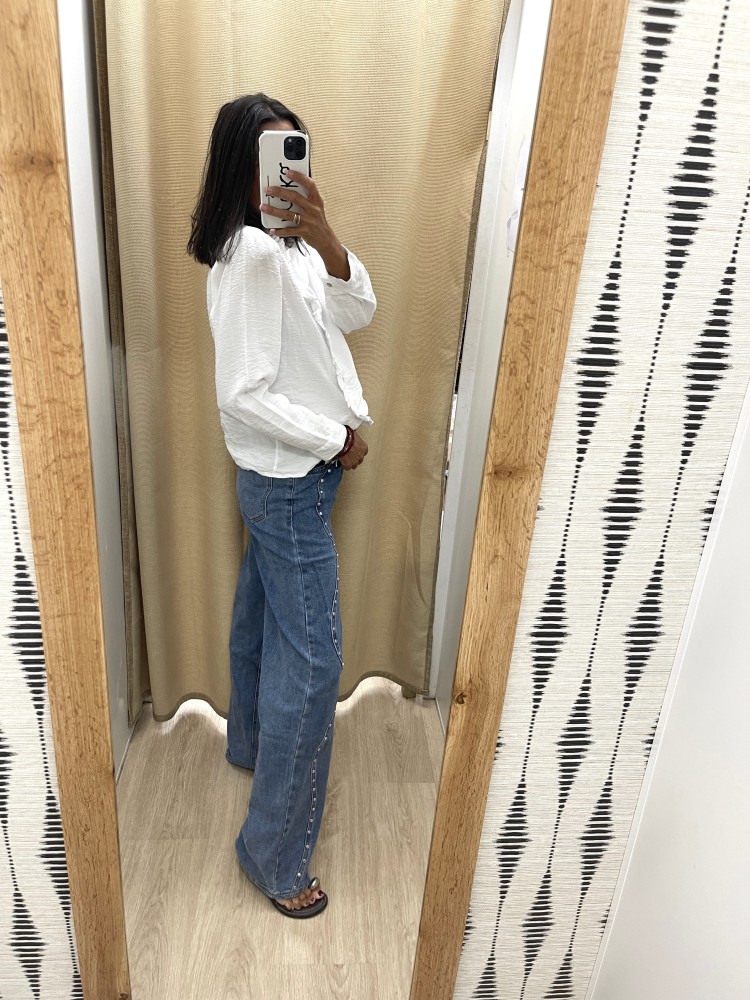 Jeans tachas delanteras onduladas