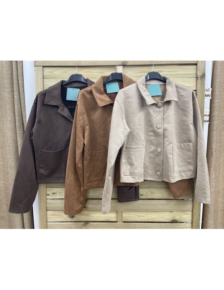 Chaqueta corta efecto ante