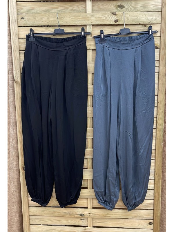 Pantalon bombacho de saten fino