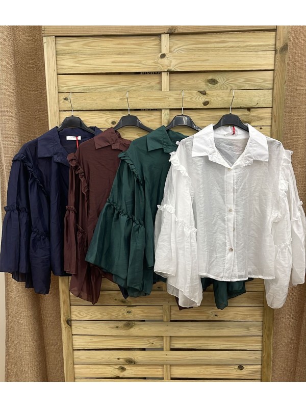 Camisa manga acampanada con doble volantito