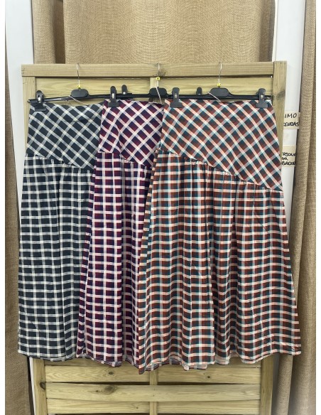 Camisa Alejandra fruncida de cuadros