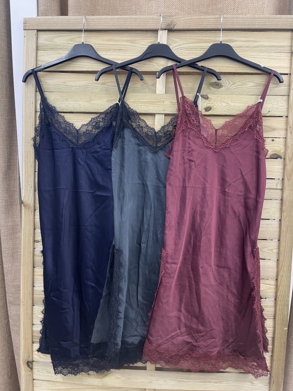 Top/ Vestido lencero aberturas laterales