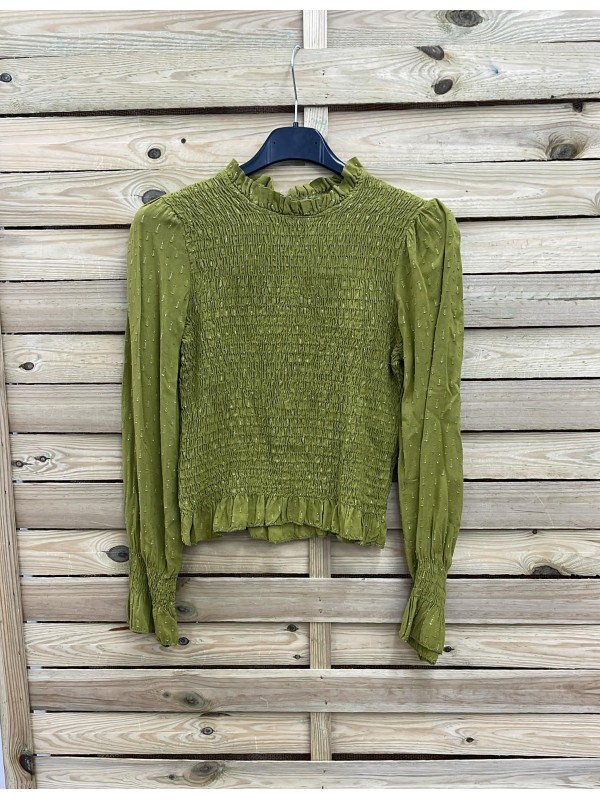 Camisa cuerpo fruncido hilitos plata 2