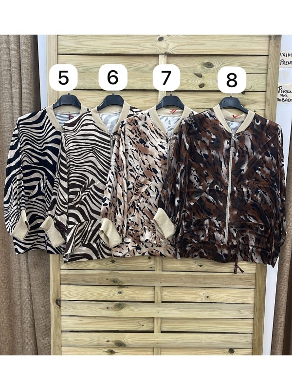 Bomber Ginebra de satén con cremallera