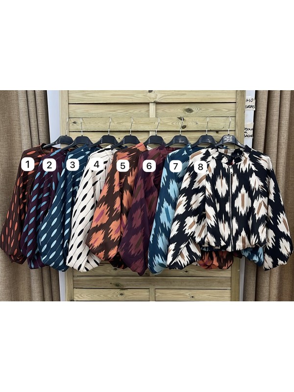 Bomber Maca abullonada con cremallera