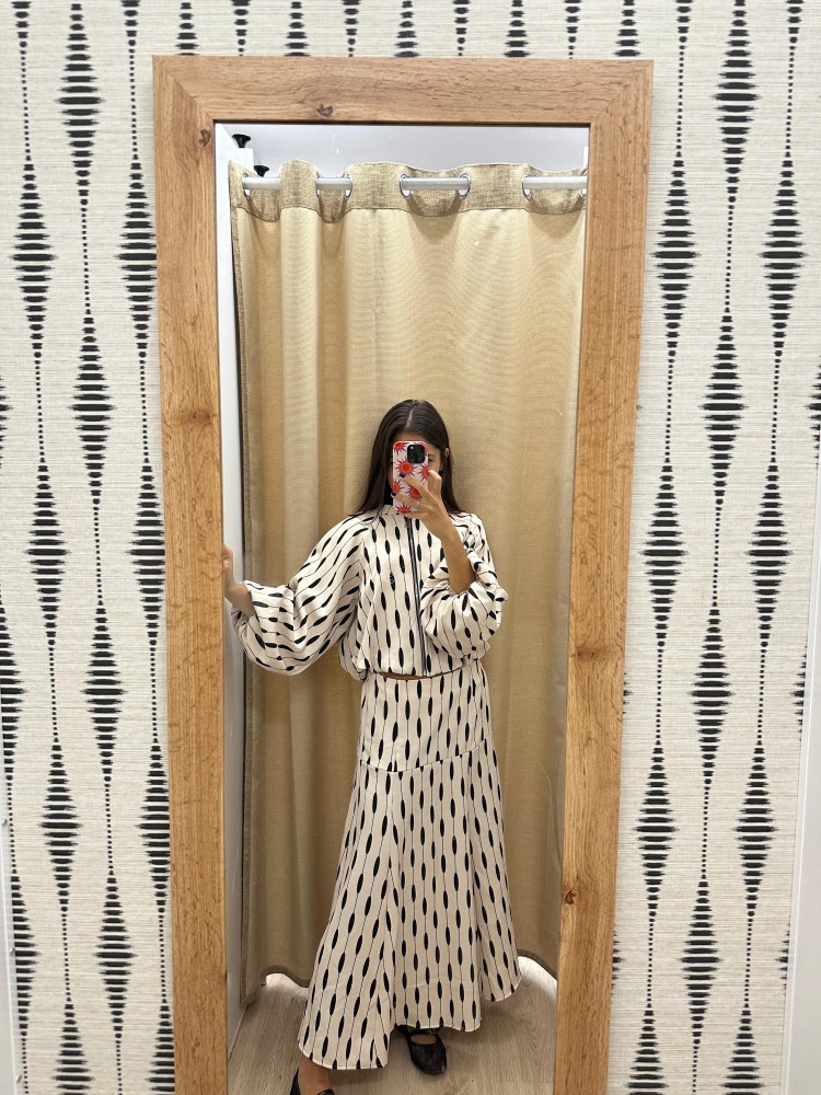 Bomber Maca abullonada con cremallera