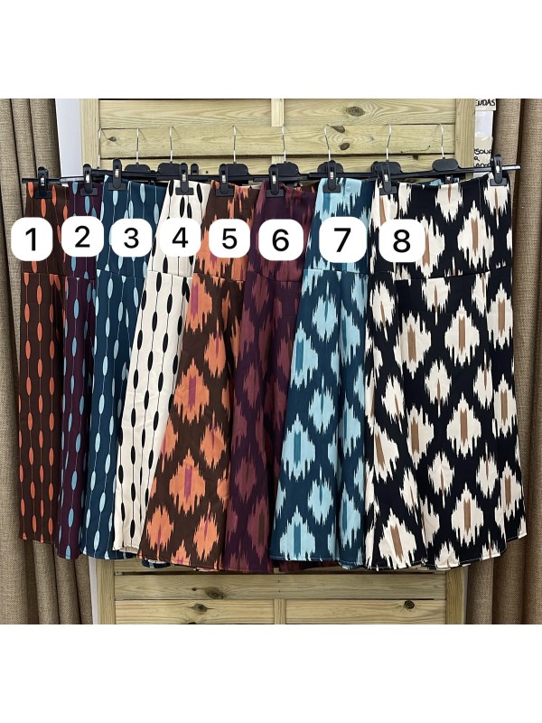 Falda Maca estampada corte en cadera