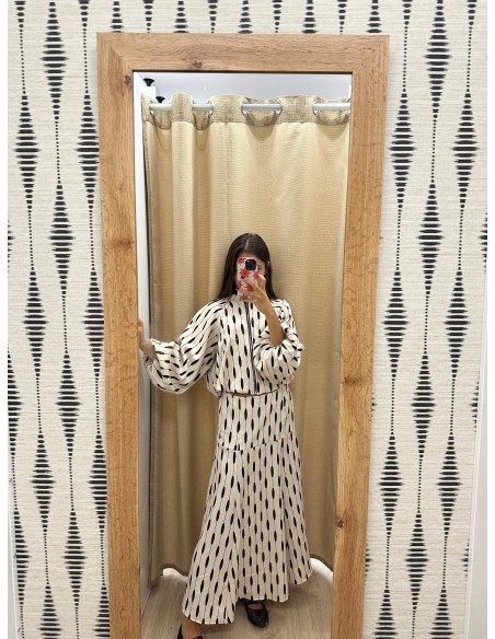 Falda Maca estampada corte en cadera