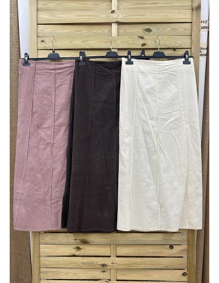 Falda micropana con vivos verticales