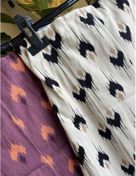 Falda evasé bicolor picos