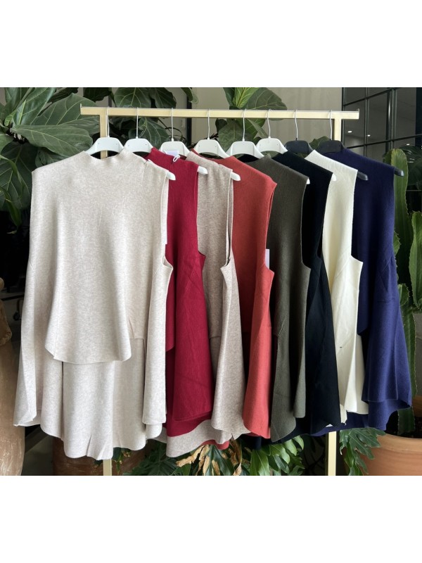 Chaleco largo cerrado asimétrico