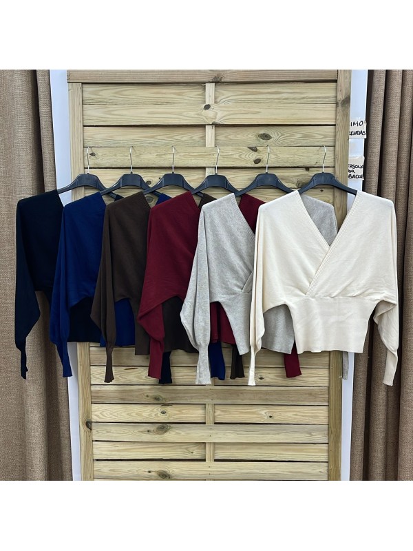 Top de punto cruzado de manga larga 2