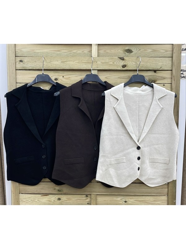 Chaleco de punto con solapa