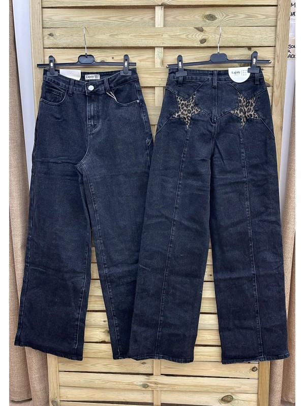 Jeans negros estrellas traseras print