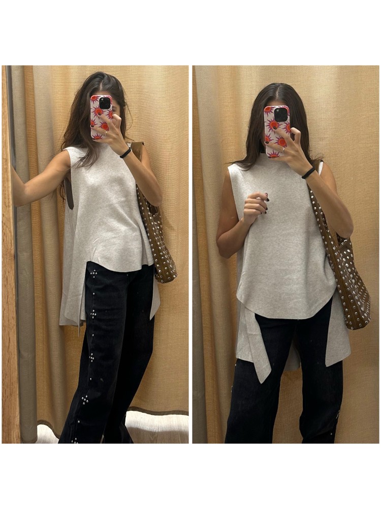 Jeans negros con cruces laterales de tachas plata