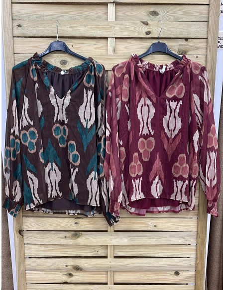 Camisa cenefa con brillito vertical