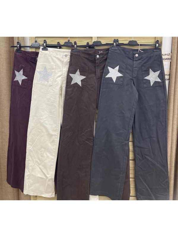 Jeans con estrella plata en bolsillos delanteros