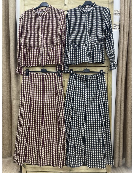 Falda midi vichy Amelia