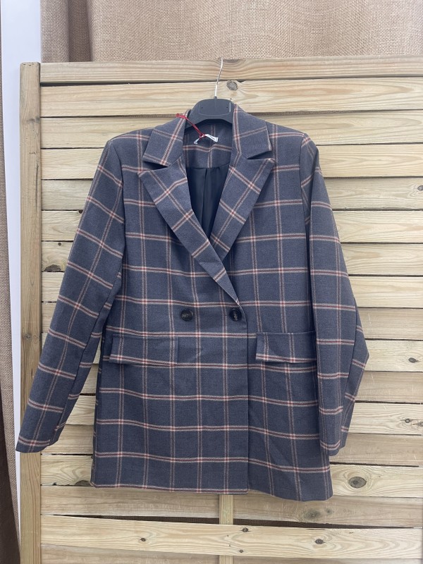 Blazer traje maxi cuadros