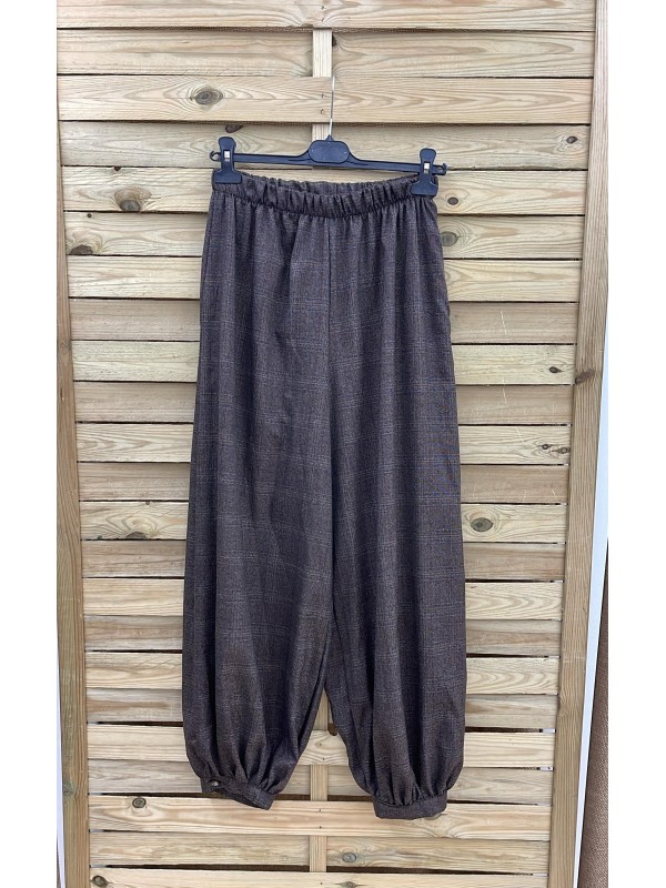 Pantalón bombacho cuadro escocés