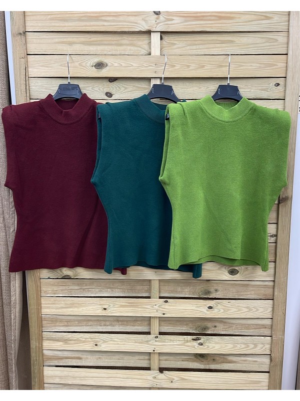Top liso de punto de sisa con hombreras 2