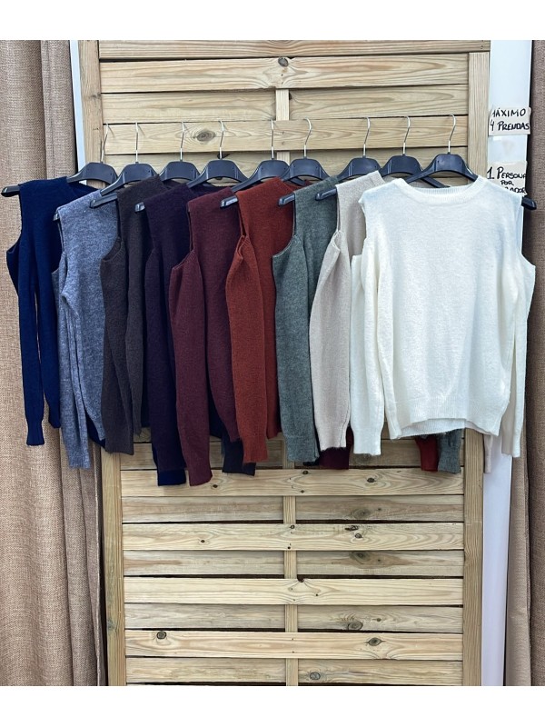 Jersey liso con hombros descubiertos