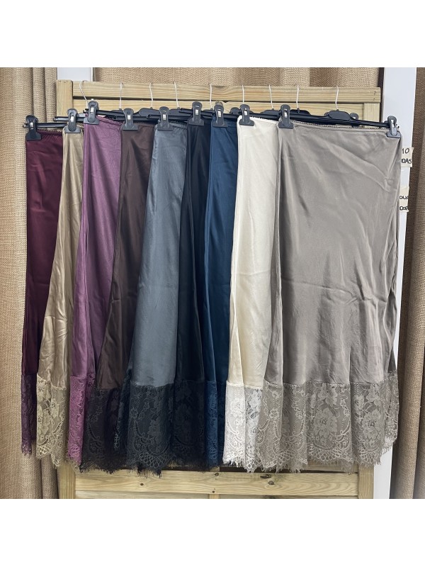 Falda lencera de saten Penelope