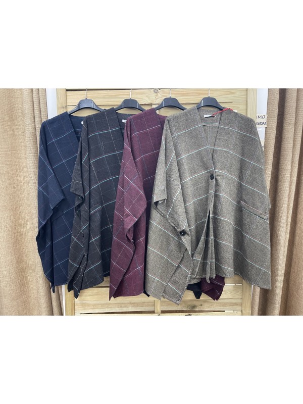 Poncho cuadros Elena