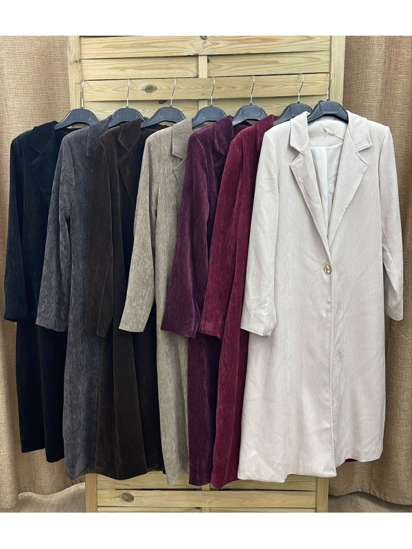 Abrigo largo con boton