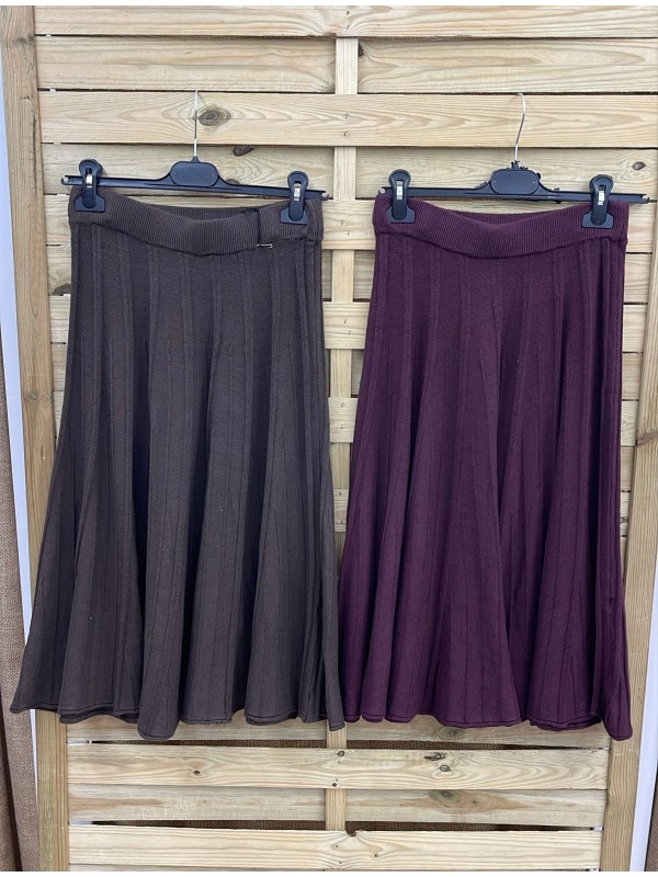 Falda midi evasé de punto Carolina