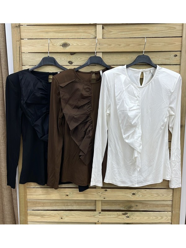 Top hombreras con volante delantero vertical