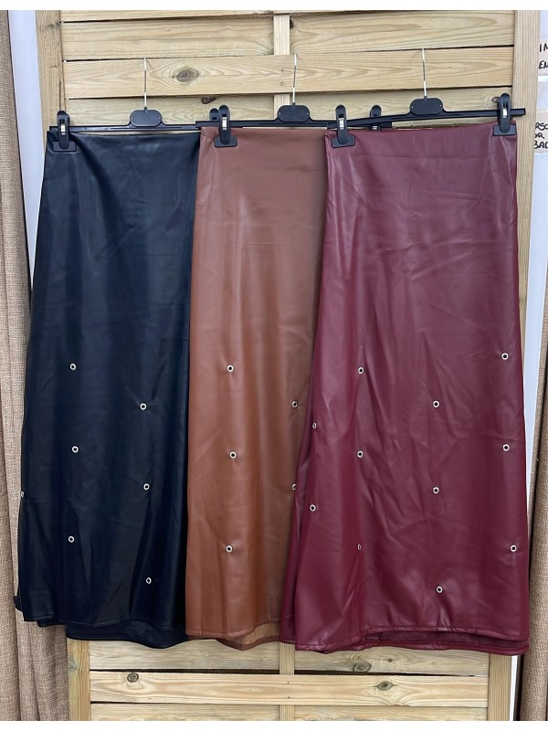 Falda efecto piel mini arandelas