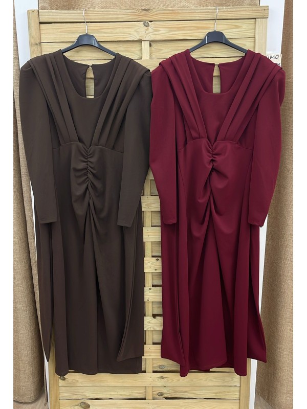 Vestido pliegue central y tiras laterales