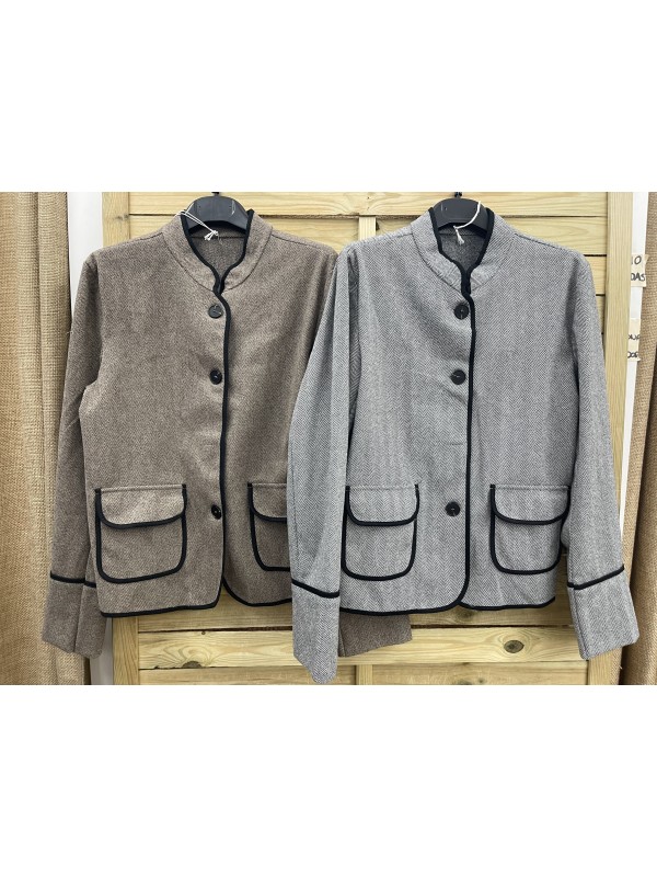 Chaqueta espigas vivo negro