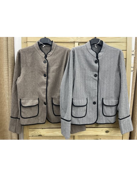 Chaqueta espigas vivo negro