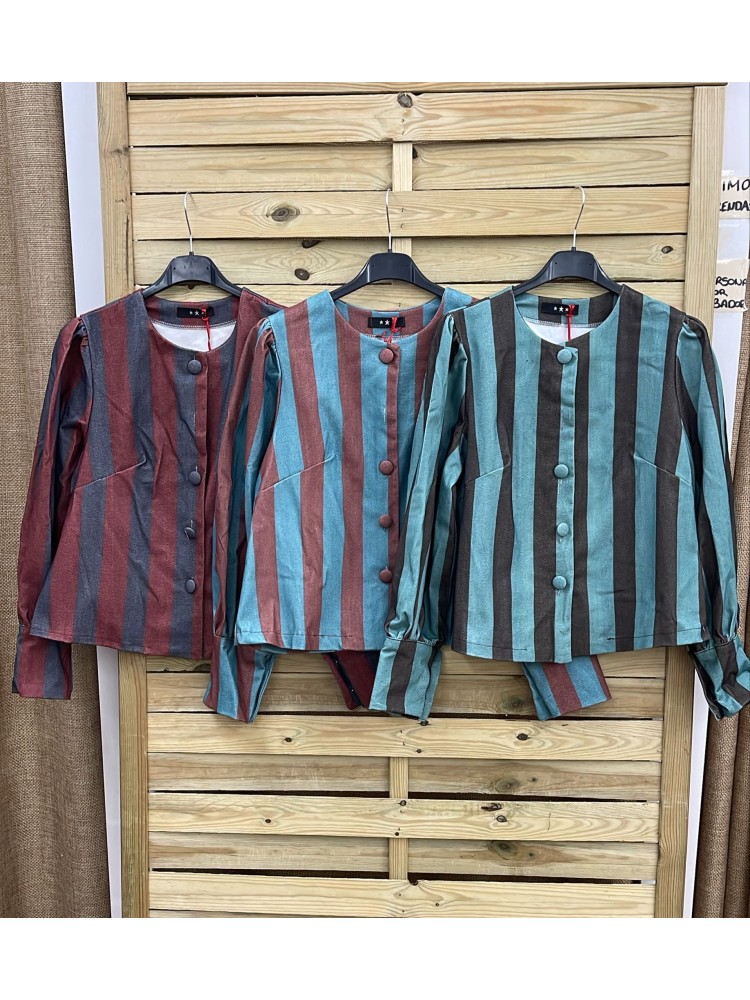 Chaqueta abotonada raya media vertical