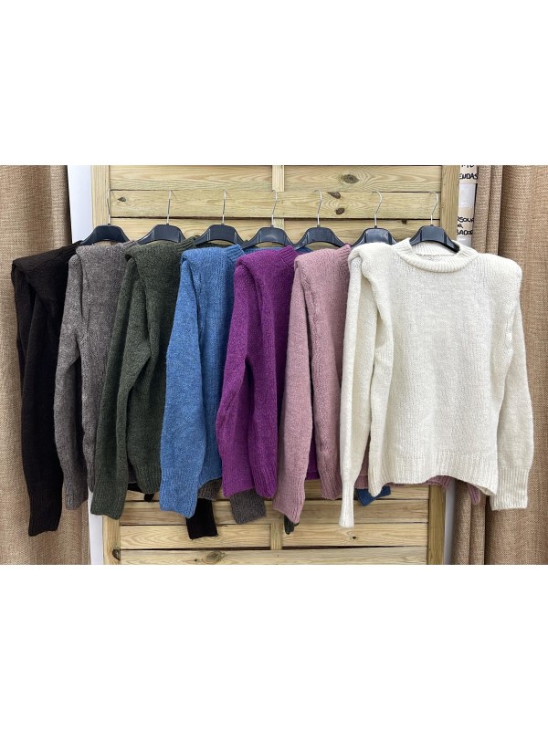 Jersey de punto con maxi hombreras