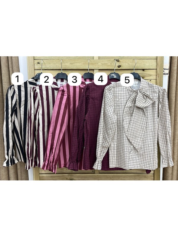 Camisa Catalina lazada asimétrica en cuello