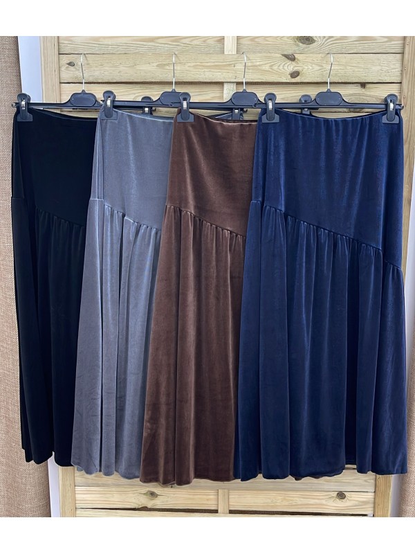 Falda terciopelo corte diagonal Lara