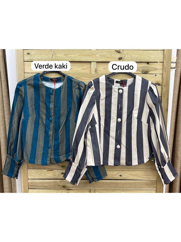Chaqueta abotonada raya media vertical