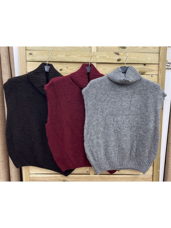 Chaleco de punto con cuello vuelto