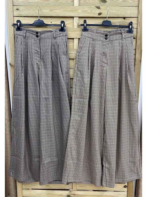 Pantalon palazzo de cuadritos