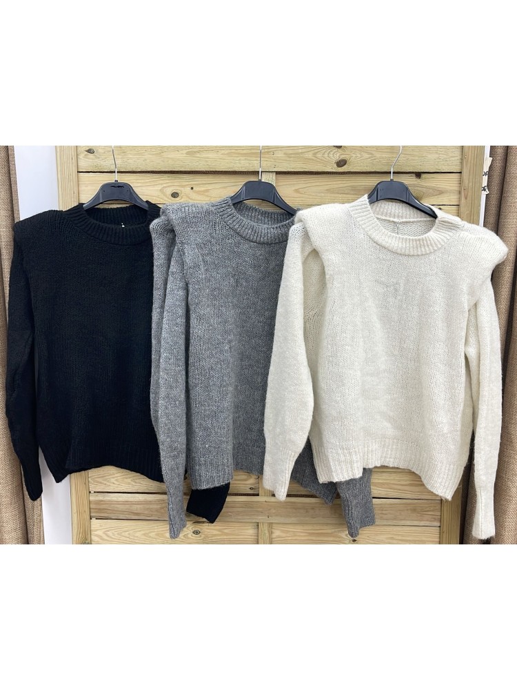 Jersey de punto con maxi hombreras