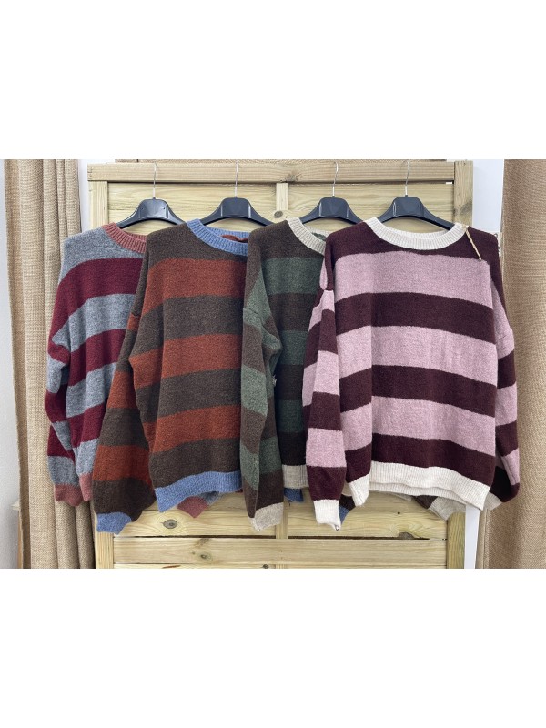 Jersey raya horizontal bicolor con vivo